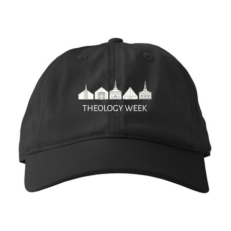 Theology Week Baseball Cap, a Black Printed Eco Baseball Cap