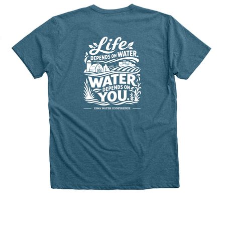 IA Water Center SWCS Collab, a Heather Deep Teal Premium V-Neck Tee