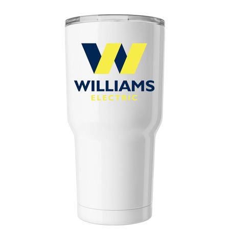 Williams Electric Insulated Tumbler, a White Insulated Tumbler (back-view)