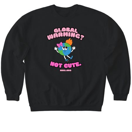 Global Warming?, a Black Softstyle Crewneck Sweatshirt