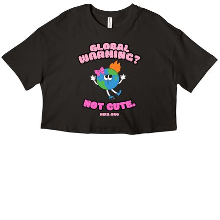 Global Warming?, a Black Women?s Cropped Cotton Tee