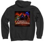 My gaming Channel Hoodie, a Black Pullover Hoodie (back-view)