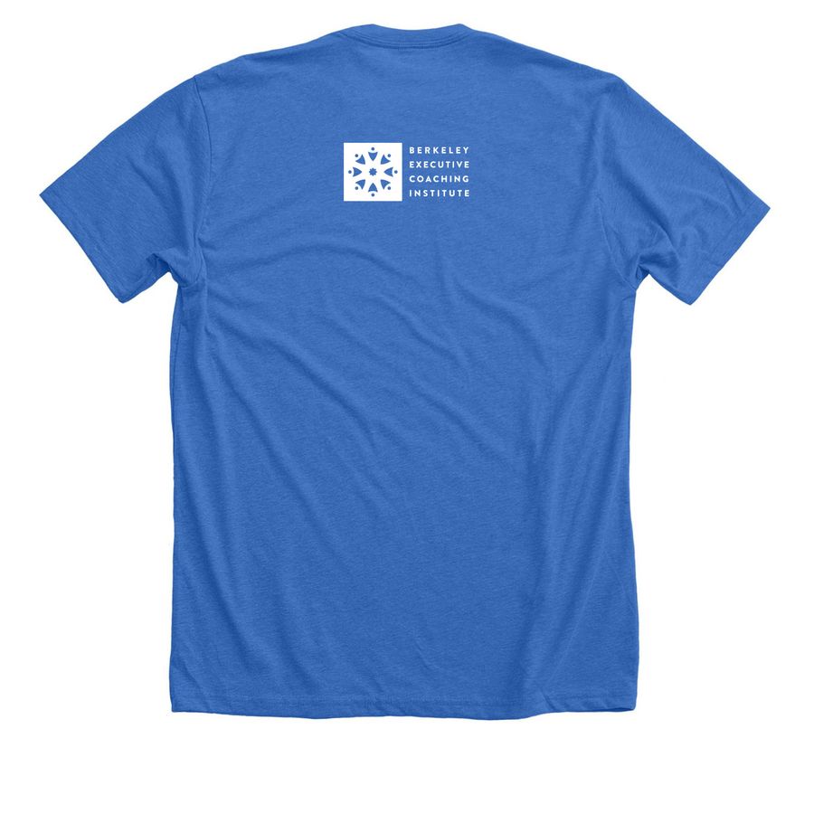 Heart & Meaning, a Heather True Royal Premium Unisex Tee (back-view)