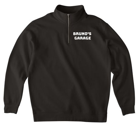Bruno's Garage Sweatshirts, a Black Midweight Quarter Zip Pullover