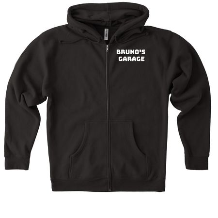 Bruno's Garage Sweatshirts, a Black Heavyweight Zip Up Hoodie