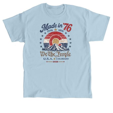 LE Made in '76 150th Anniversary Tee, a Light Blue Classic Unisex Tee