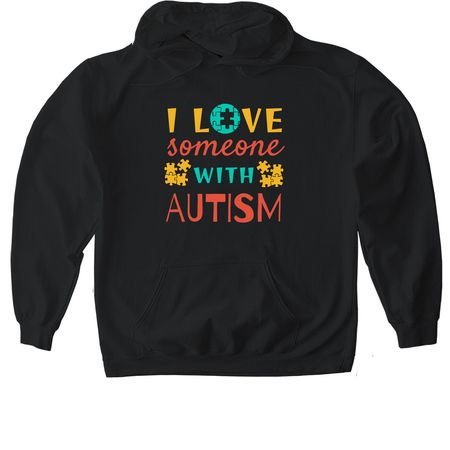 Love With Autism Hoodie, a Black Gildan Softstyle Pullover Hoodie