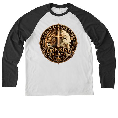 Slain, Risen, Reigning&nbsp;, a Space Black/ Bright White Allmade Eco Triblend Colorblock Raglan Long Sleeve Tee