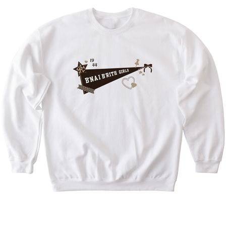 B?nai B?rith Girls Crewneck, a White Softstyle Crewneck Sweatshirt