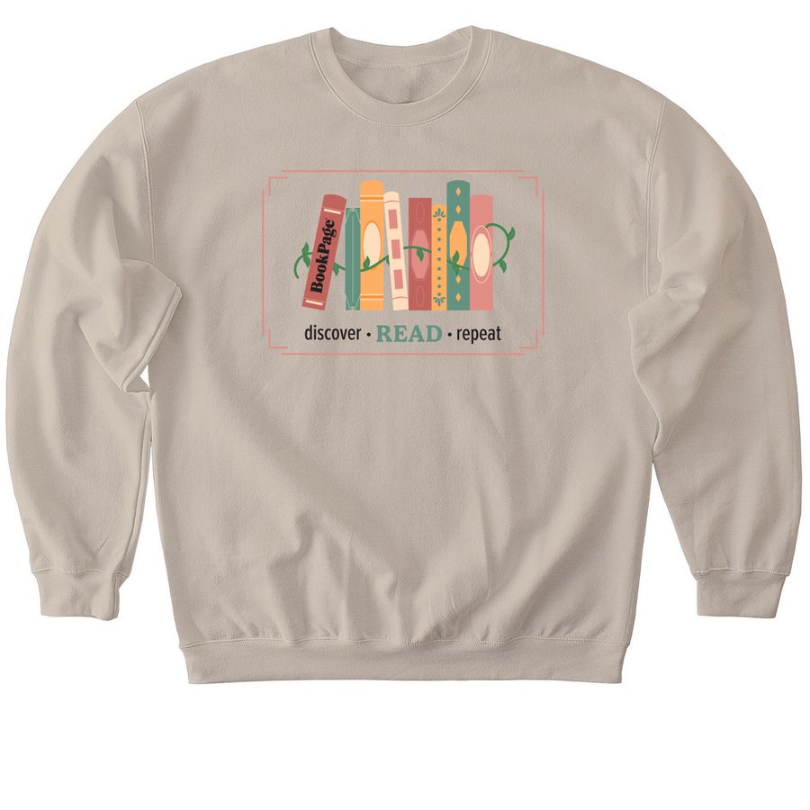 BookPage Logo Vines Crewneck Sweatshirt, a Sand Softstyle Crewneck Sweatshirt