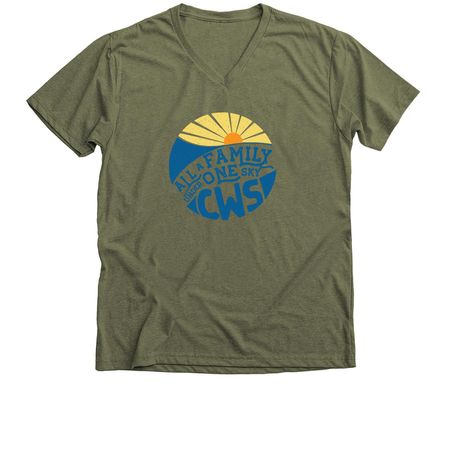 All A Family&nbsp;Tee/Tank/Baseball Shirt, a Military Green V-Neck Unisex Tee