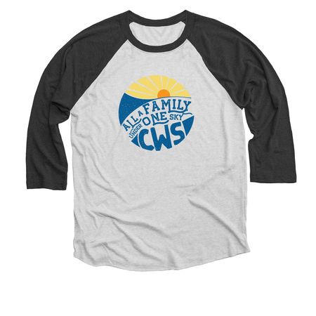 All A Family&nbsp;Tee/Tank/Baseball Shirt, a Black and Heather White 3/4 Sleeve Baseball Tee