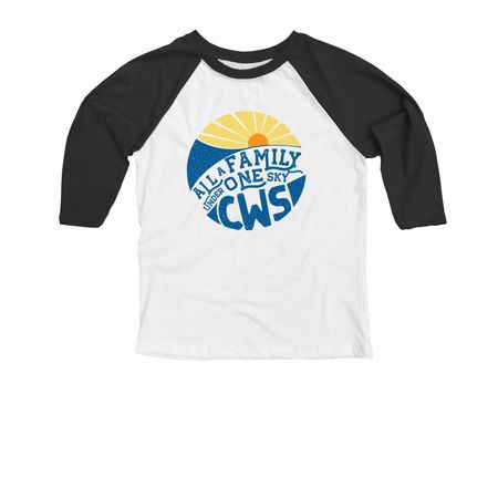 All A Family&nbsp;Tee/Tank/Baseball Shirt, a Black and White Youth 3/4 Sleeve Baseball Tee