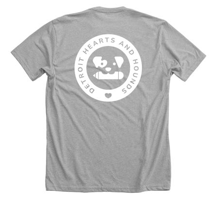Rescue is my favorite breed, a Athletic Heather Premium Unisex Tee (back-view)