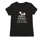 Author - I Make Stuff Up, a Deep Black Allmade Eco Triblend Women?s Tee (back-view)