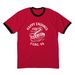 Va Garter, a Red/ Jet Black Cotton Ringer Tee
