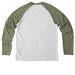 Banned Book Club, a Olive You Green/ Bright White Allmade Eco Triblend Colorblock Raglan Long Sleeve Tee (back-view)