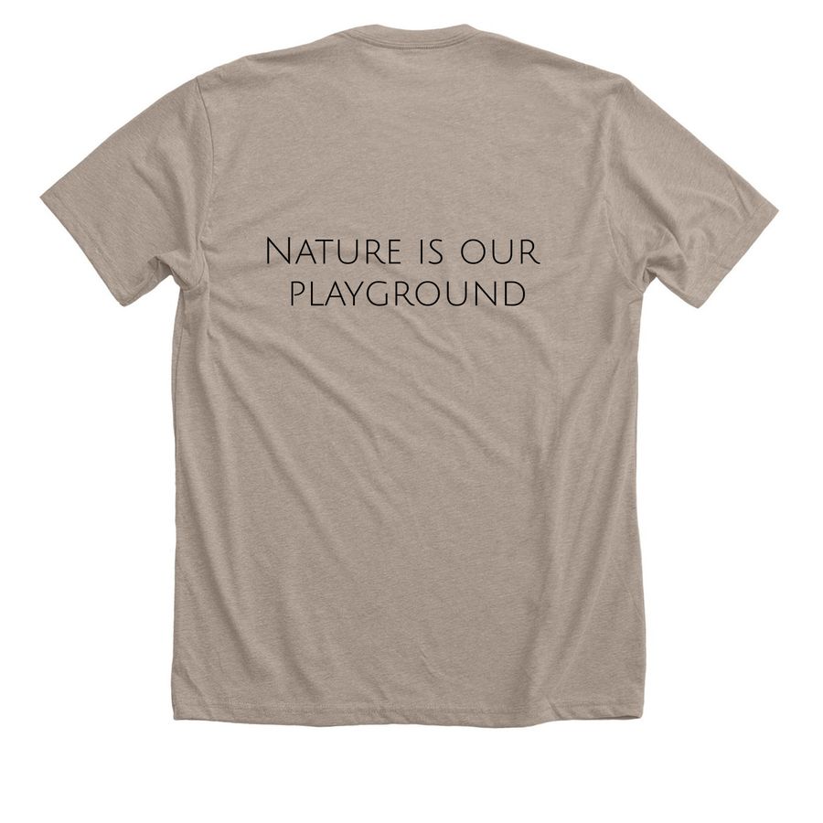 Green World School Gear, a Heather Stone Premium Unisex Tee (back-view)