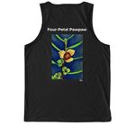 Florida's Four-Petal Pawpaw, a Deep Black Allmade Eco Triblend Tank (back-view)