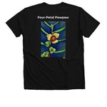 Florida's Four-Petal Pawpaw, a Solid Black Blend Premium V-Neck Tee (back-view)