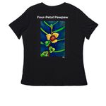 Florida's Four-Petal Pawpaw, a Black Women's Relaxed V-Neck Tee (back-view)