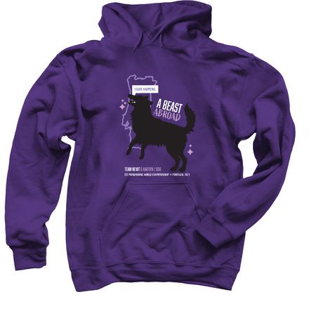 A Beast Abroad, a Purple Pullover Hoodie