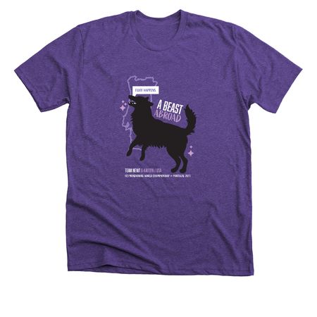 A Beast Abroad, a Heather Team Purple Premium Unisex Tee