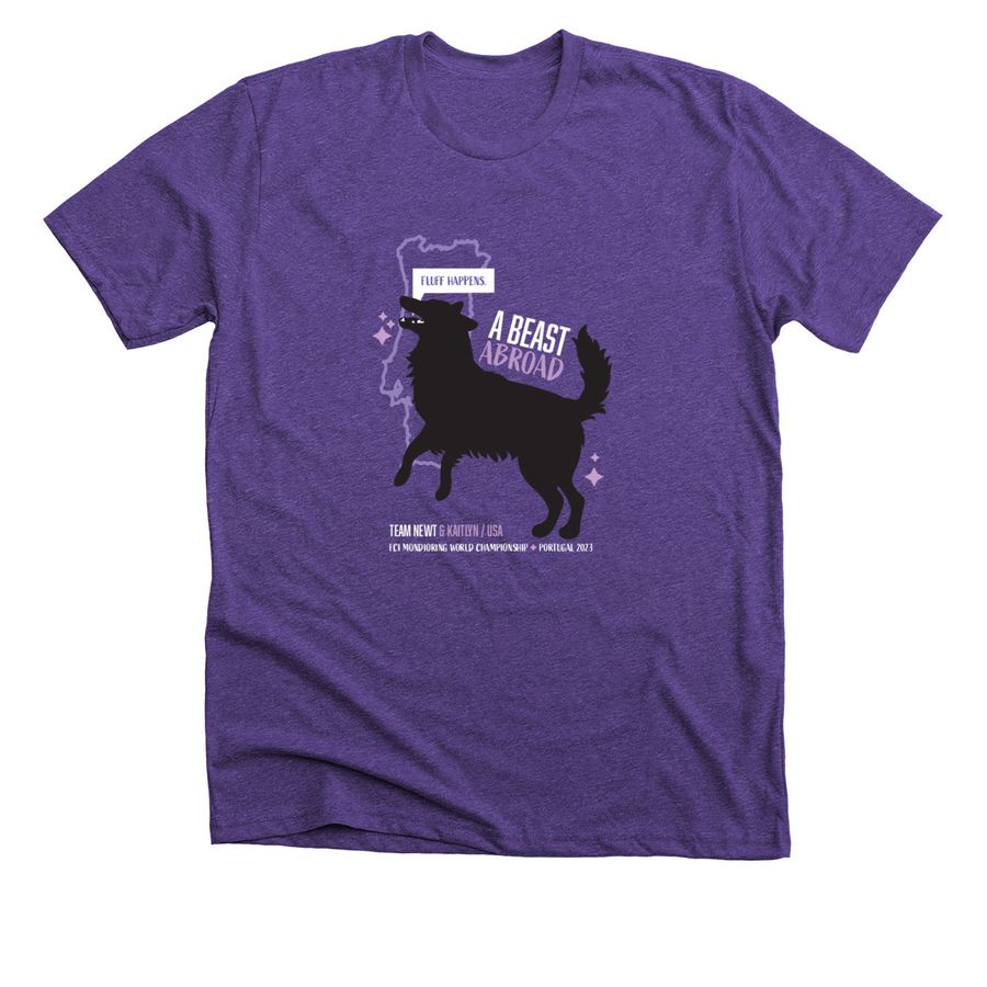 A Beast Abroad, a Heather Team Purple Premium Unisex Tee