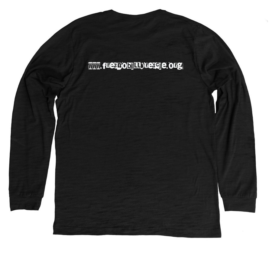 I Love My Pit Bull to the Bone, a Solid Black Blend Premium Long Sleeve Tee (back-view)