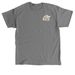 Front and Back Design in Cream, a Charcoal Classic Unisex Tee
