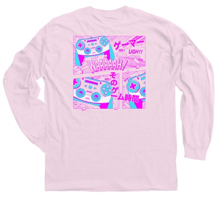 Tap Tap Manga Gamer Collection, a Light Pink Classic Long Sleeve Tee