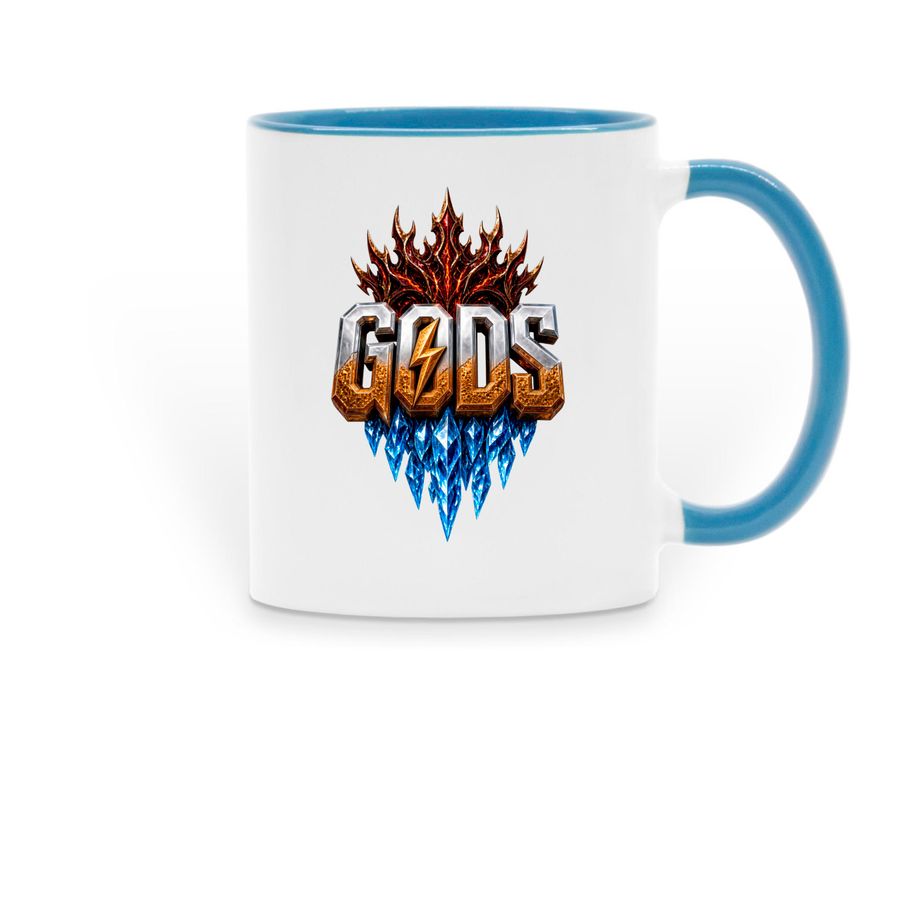 GODS MUGS, a Light Blue Two-Tone Ceramic Mug