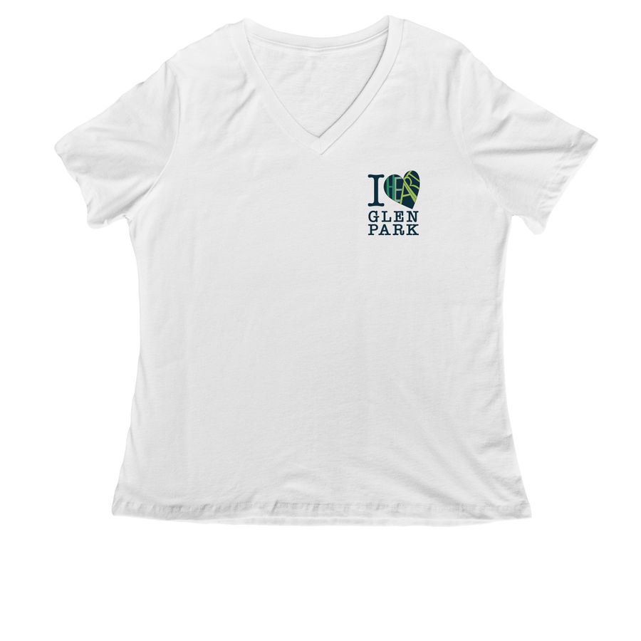 I HEART Glen Park Women's Tee, a White Women's Relaxed V-Neck Tee