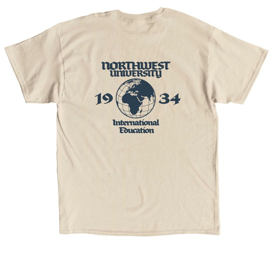 NU International, a Sand Classic Unisex Tee (back-view)