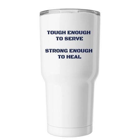 Strong Enough to Heal FRSN Tumbler Mug, a White Insulated Tumbler