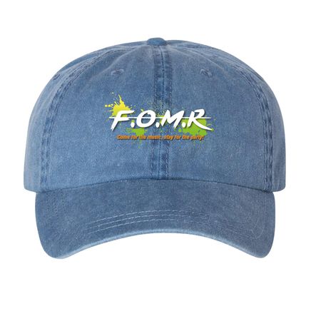 F.O.M.R Hats, a Royal Blue Printed Pigment Dye Baseball Cap
