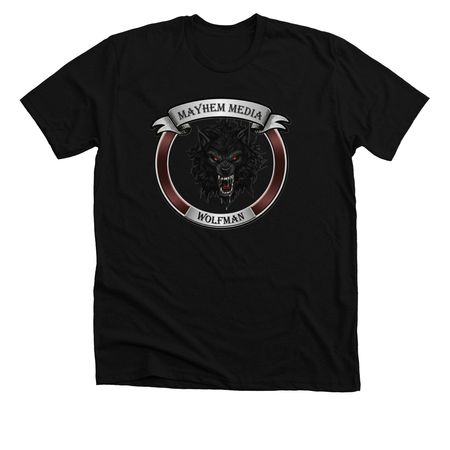 Wolfman Mayhem Media (Upgraded), a Solid Black Blend Premium Unisex Tee