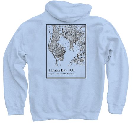 Tampa Bay 100, a Light Blue Pullover Hoodie