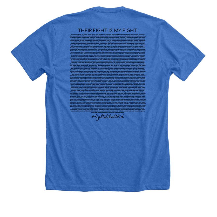 Childhood Cancer Awareness 2026, a Heather True Royal Premium Unisex Tee (back-view)
