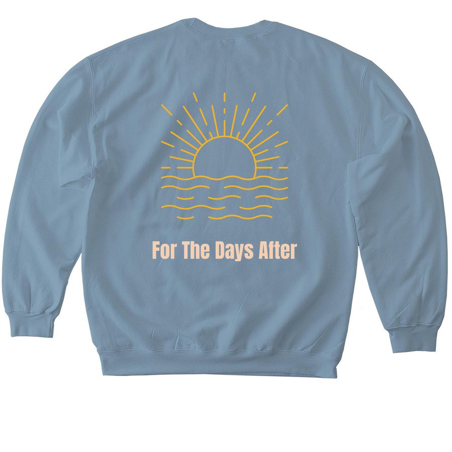 Still After Crewneck, a Stone Blue Softstyle Crewneck Sweatshirt (back-view)