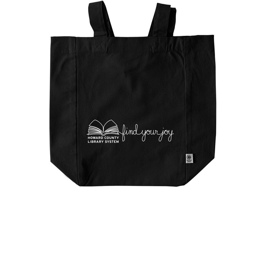 Find Your Joy at the Library - Tote, a Black Recycled Cotton Tote Bag