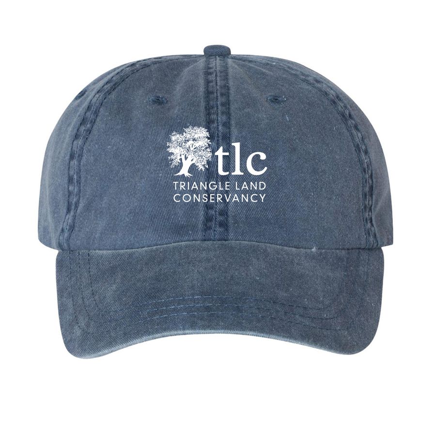 TLC Logo Hat, a Navy Printed Pigment Dye Baseball Cap