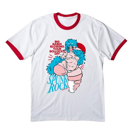 9 YEAR ANNIVERSARY SHIRT, a White/ Red Cotton Ringer Tee