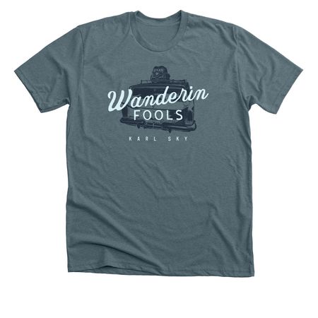 Wanderin Fools, a Heather Slate Premium Unisex Tee