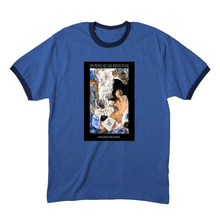 The People Are Like Wolves to Me&nbsp;, a Heather Royal/ Navy Cotton Ringer Tee