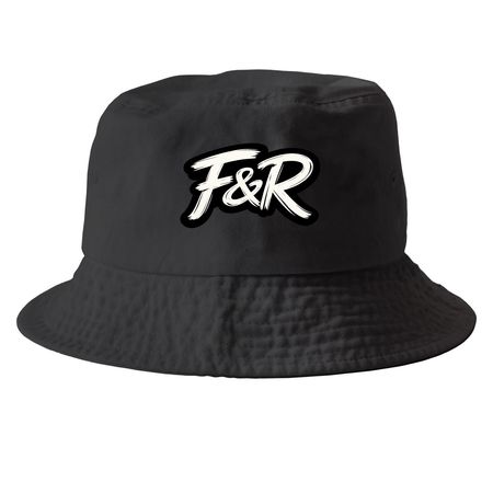 Fresh & Royal ?F&R? Signature Streetwear Hat, a Black Printed Bucket Hat