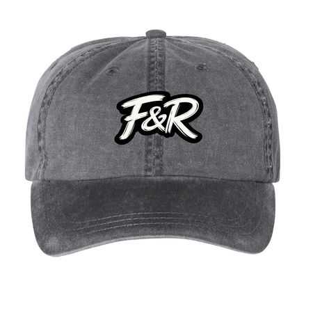 Fresh & Royal ?F&R? Signature Streetwear Hat, a Black Printed Pigment Dye Baseball Cap