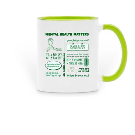 MHA Month Coffee Mugs, a Green Two-Tone Ceramic Mug