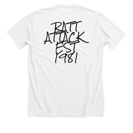 STEPHEN PEARCY of RATT ?Lord Gutter? Tee&nbsp;, a Solid White Blend Premium Unisex Tee (back-view)