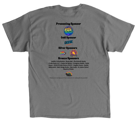 2026 Pride in the Park, a Charcoal Classic Unisex Tee (back-view)